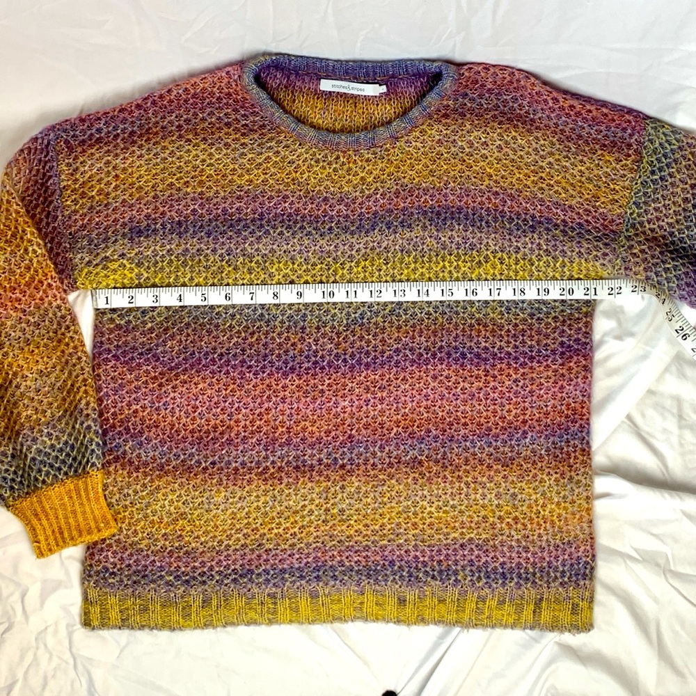 Stitches & Stripes Rainbow Grandma Sweater